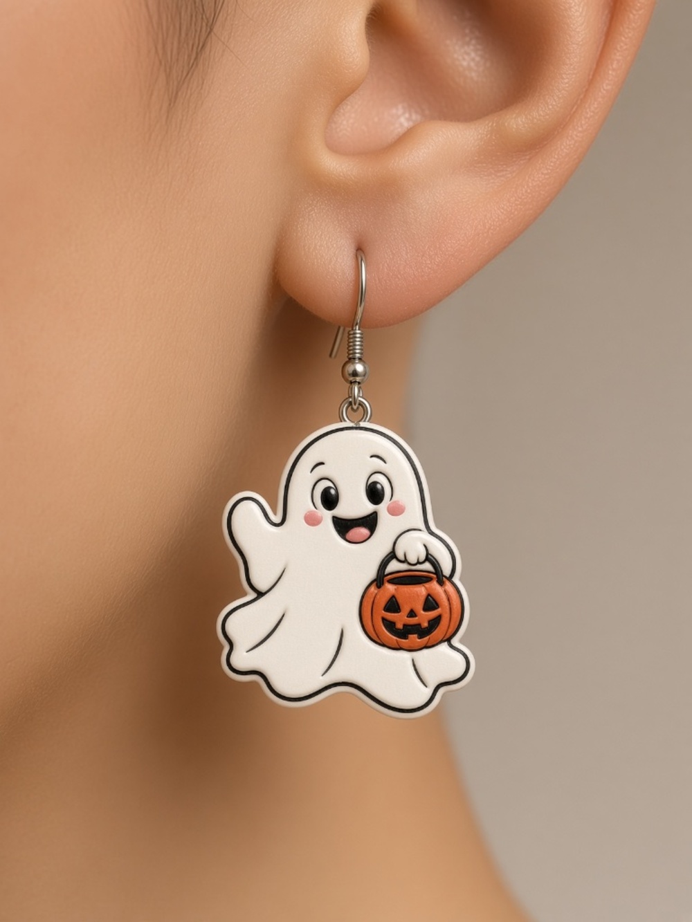 Trick Or Treat Cute Halloween Ghost Earrings